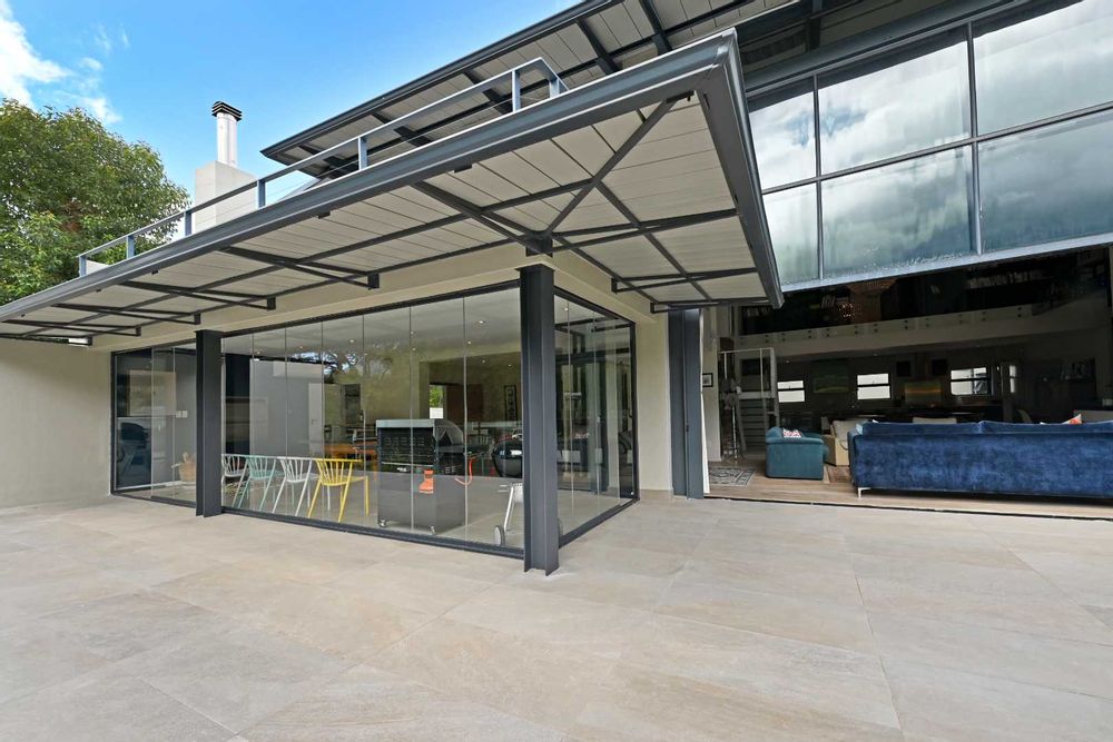 Patio to lounge and entertainment area.