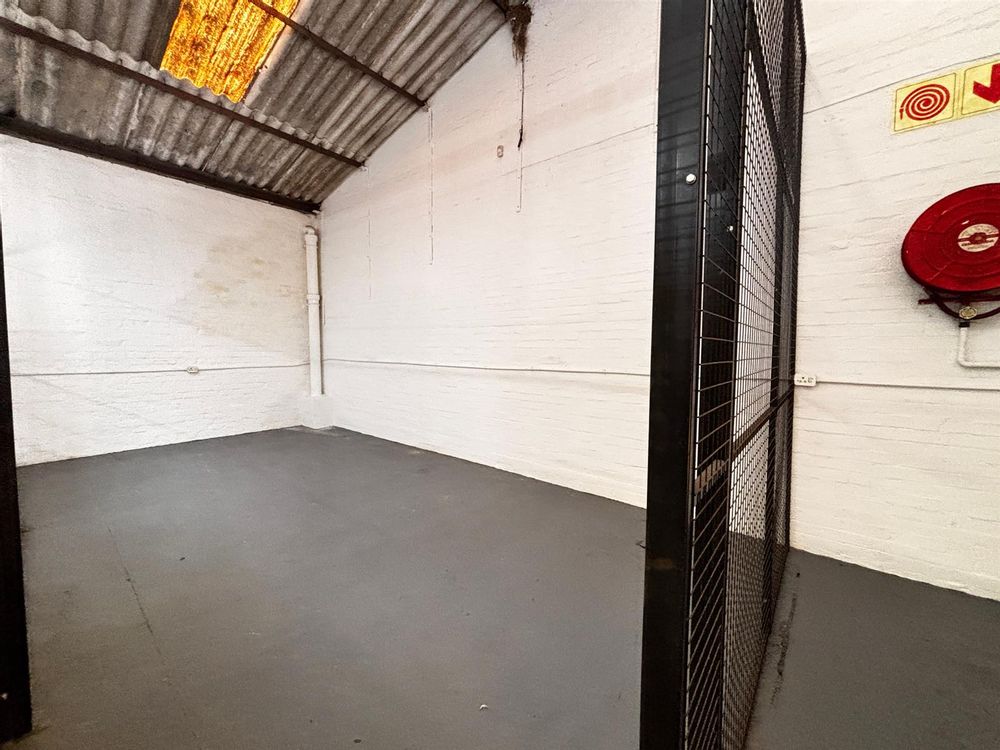 Front of warehouse enclosed with steel