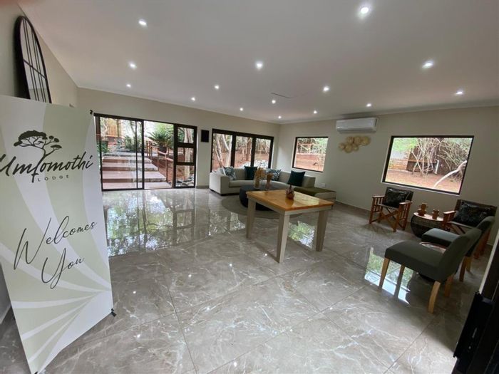 Lodge for Sale in Hluhluwe Rural: 3 Bedrooms, Pool, Wildlife Views, Solar Power.