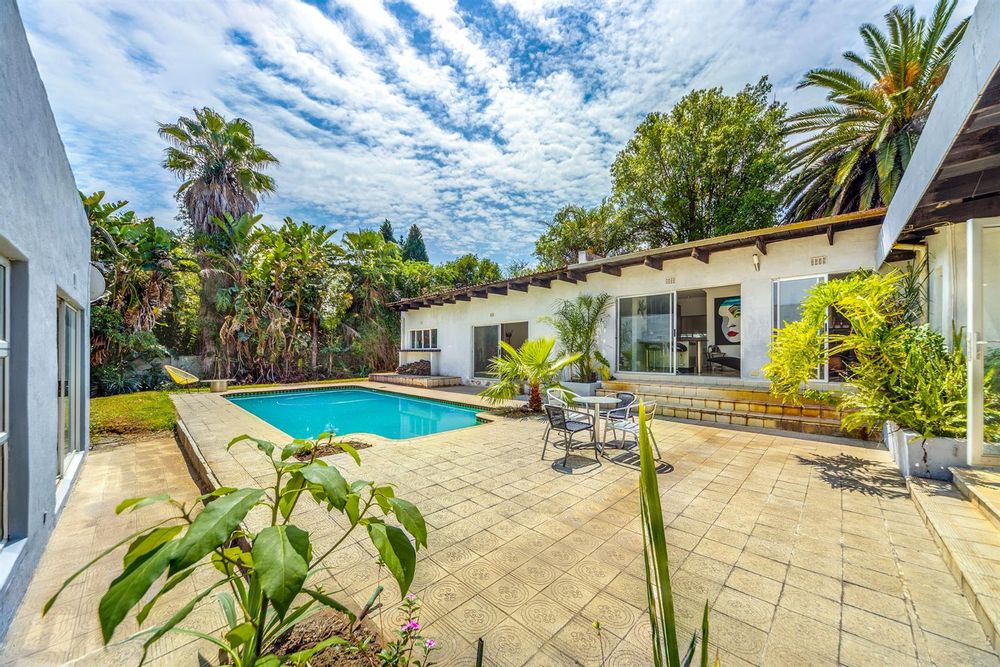 Private garden with large established trees