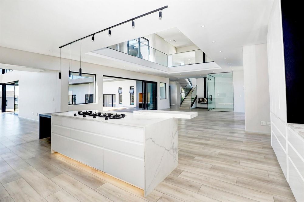 Kitchen, main dining and living area