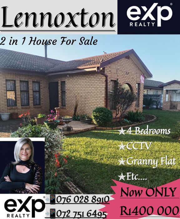 Lennoxton House For Sale: 4 Bedrooms, Granny Flat, Outdoor Spaces, Security System.