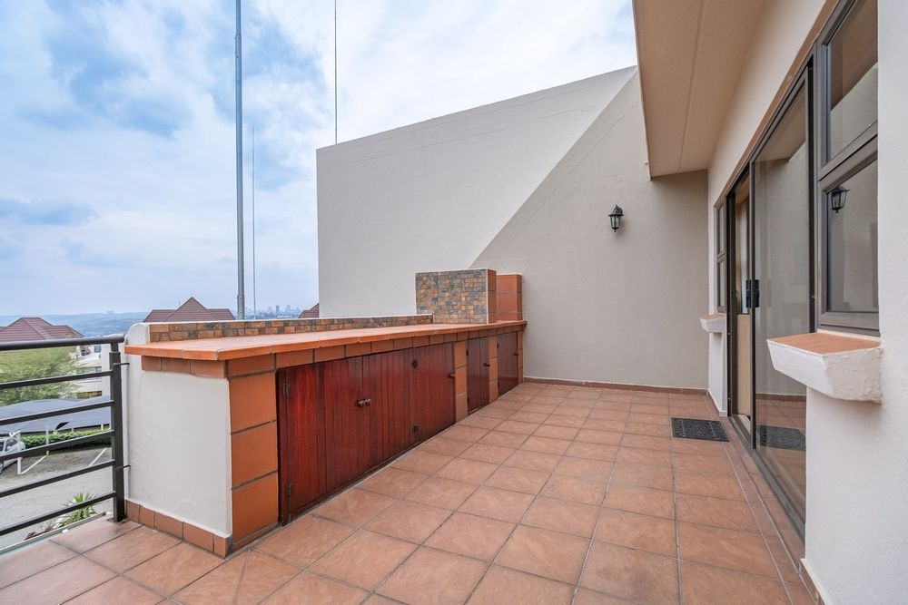 Spacious balcony with additional built-in storage