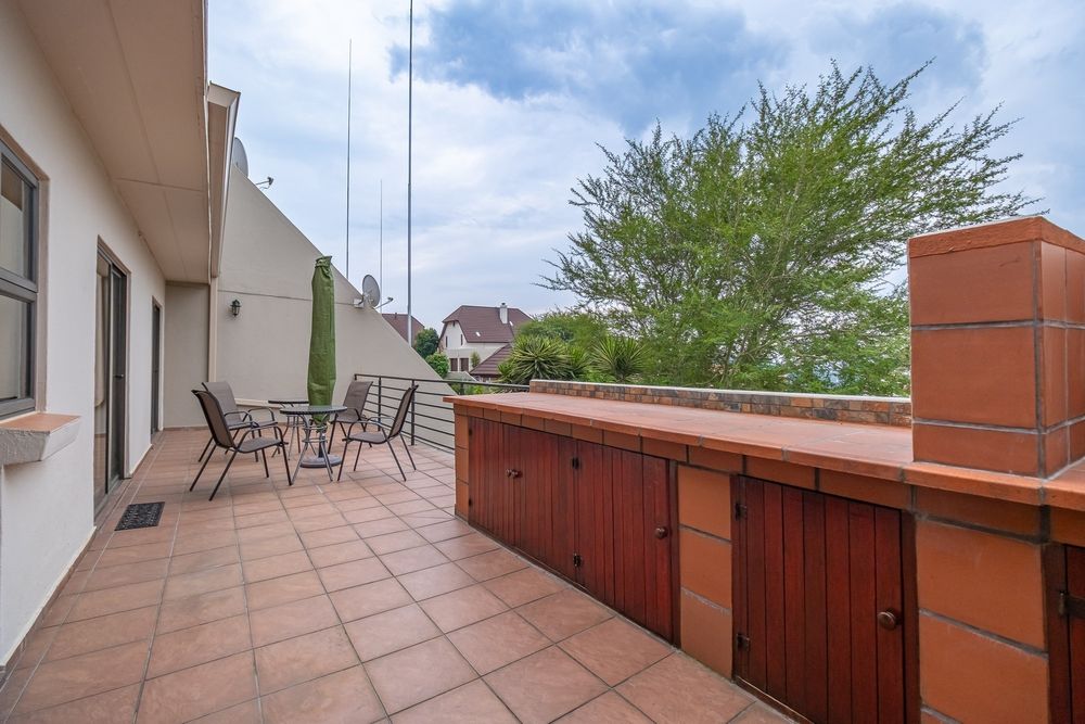 Spacious balcony with additional built-in storage