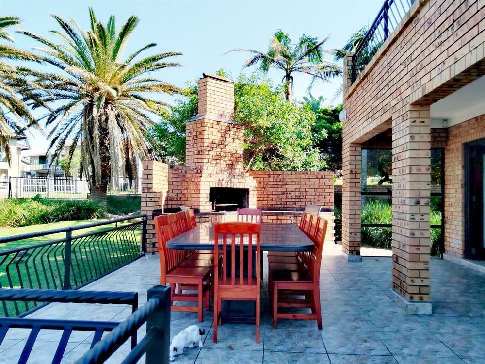 Braai area with garden and sea views