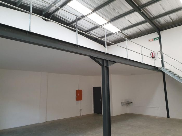 Industrial space in Cornubia Central to rent, includes mezzanine office and secure parking.