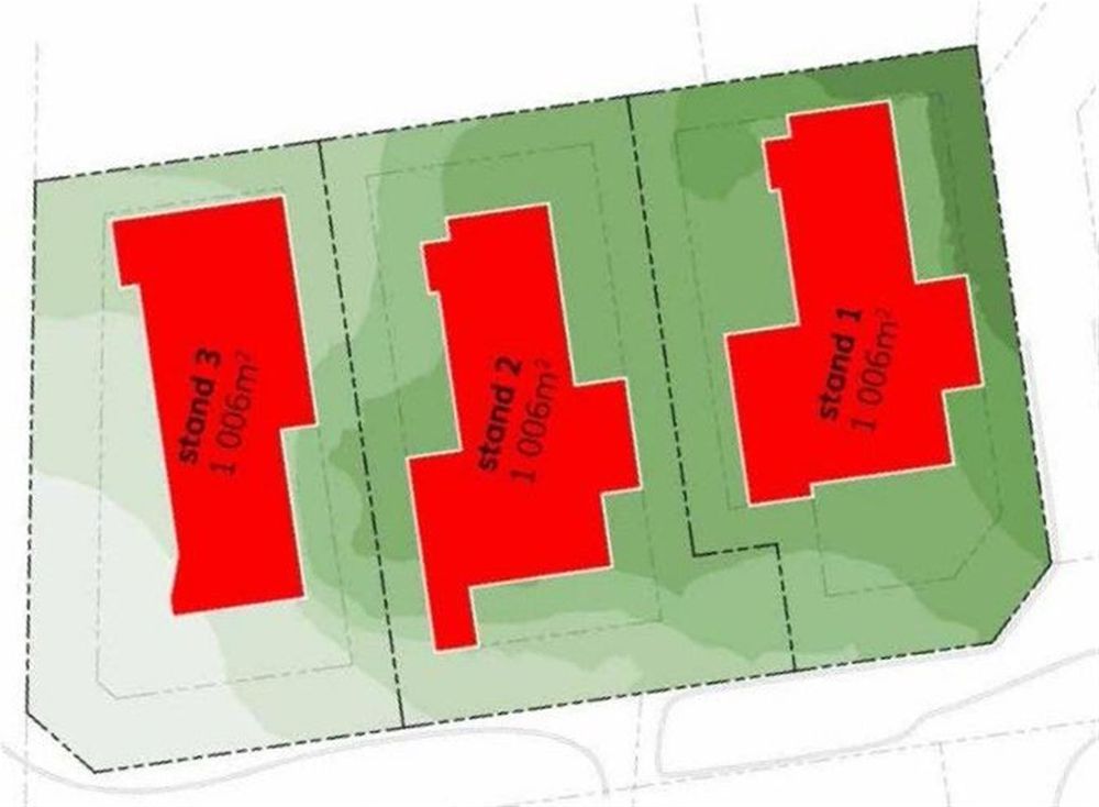 Three stands for three new modern homes