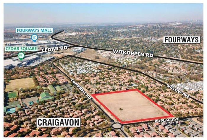 Vacant Residential Land for Sale in Fourways - 21,128m2, Zoned for 60 Units.