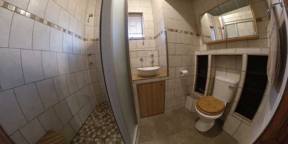 Bathroom, large shower.