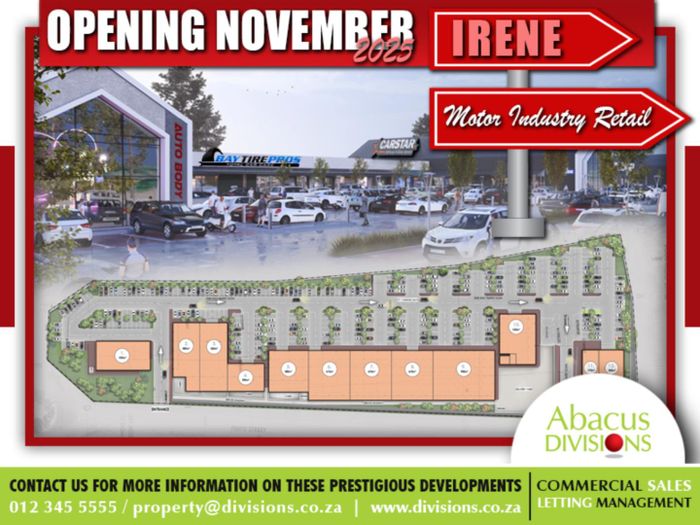 Prime Retail Space Available for Rent in Irene - Automotive Center Opening Soon!