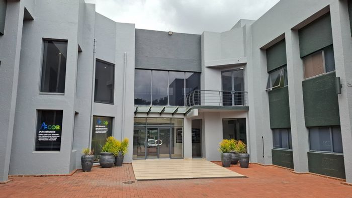 Kyalami Commercial Space To Rent: Office, balcony views, secure environment, fibre internet.