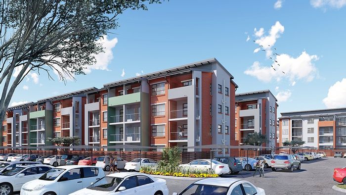 Eco Park Estate Apartment To Rent: 24hr security, balcony, smart metering, fibre connectivity.