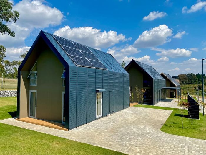 Eco-friendly house in Lanseria for sale with solar, borehole, and community amenities.