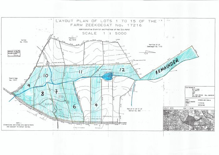 Farm for Sale in Albert Falls: 26.2 hectares with farmhouse, dam, and access road.