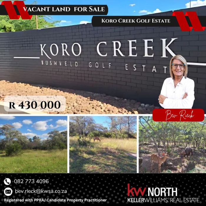 Vacant Land Residential for Sale in Koro Creek Golf Estate with security and amenities.