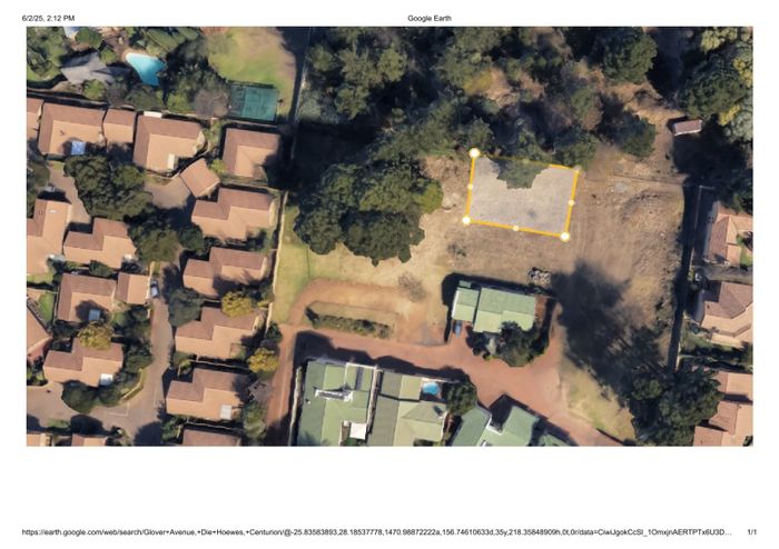 Vacant Land Residential For Sale in Die Hoewes with 24-hour security and prime access.