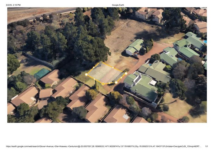 Vacant Land Residential For Sale in Die Hoewes, secure estate near amenities.
