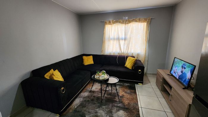 For Sale: Apartment in Riverside View Ext 30 with security, braai area, and play area.