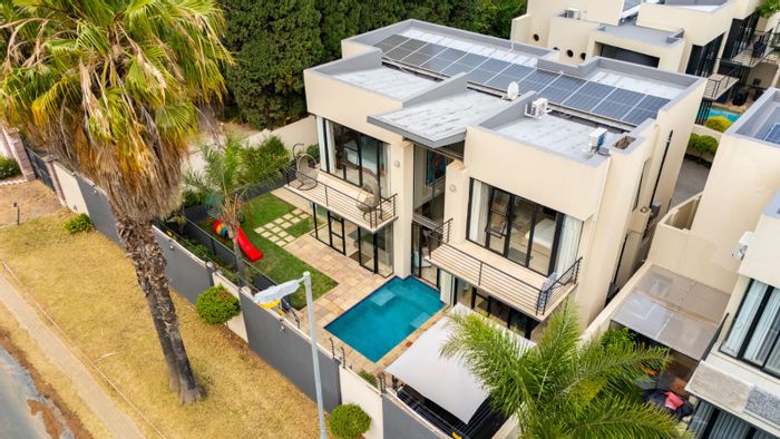 For Sale: 3-Bedroom Townhouse in Bryanston with solar power, pool, and security.
