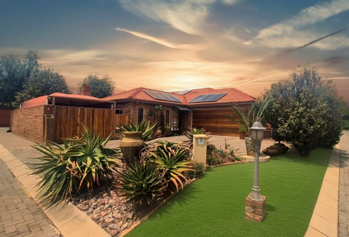 Rietvalleirand House For Sale: Solar-powered, spacious, secure estate living with ample parking.