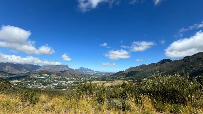 Vacant Land Residential For Sale in Franschhoek Central with pre-approved plans and views.