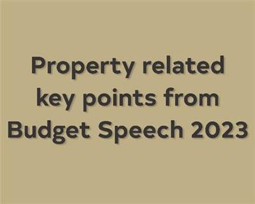 Property related key points from Budget Speech 2023